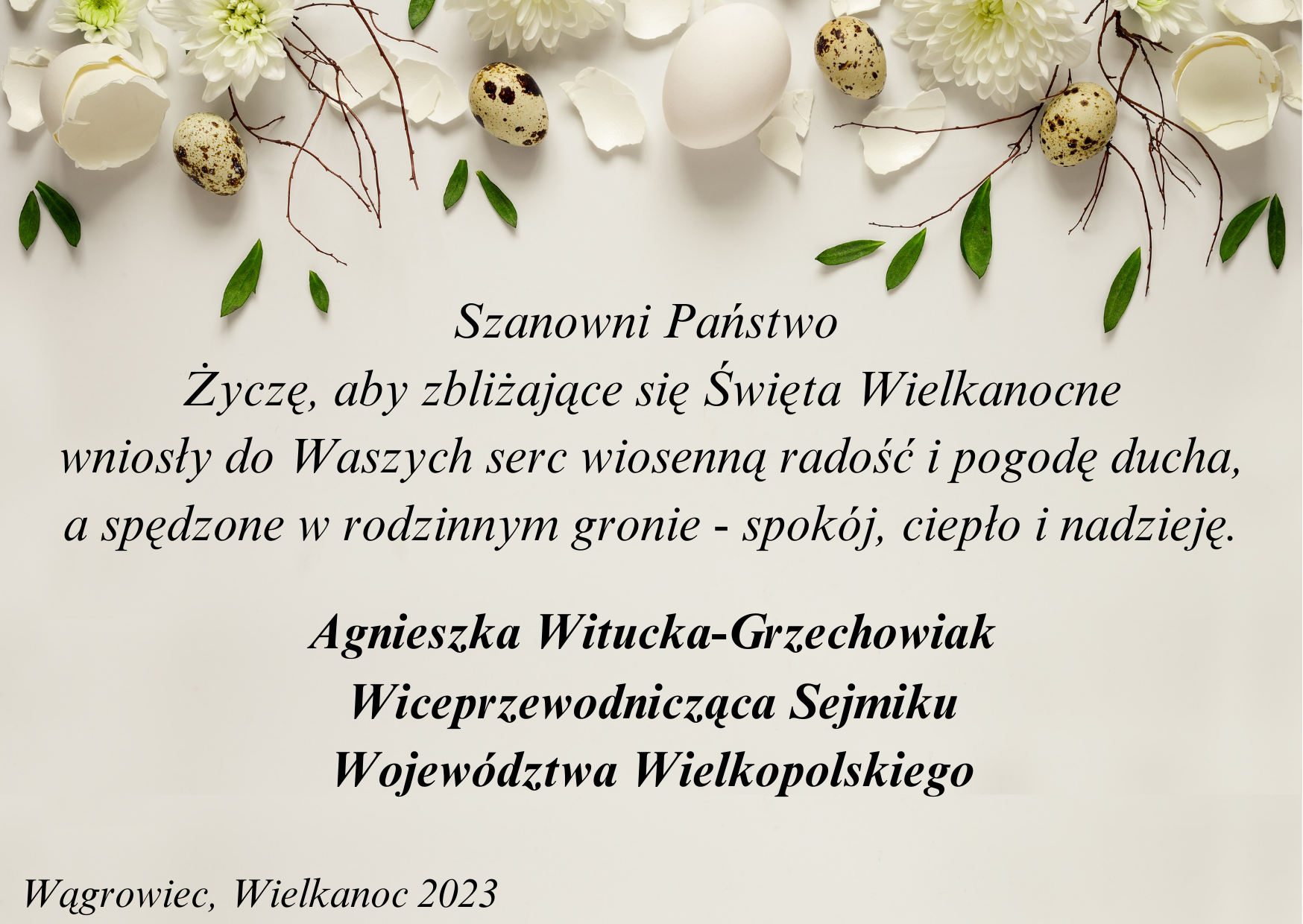 Życzenia od Agnieszki Wituckiej-Grzechowiak