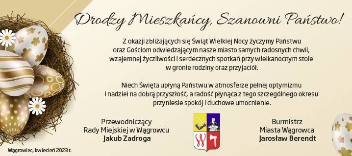 Życzenia od Rady Miejskiej i Burmistrza w Wągrowcu